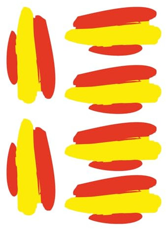 PROMO-SHOP - Pack de 6 Pegatinas España, Formato DTF Resistente, Pegatinas para Casco, Moto, Coche, Stickers Bandera España, Fabricación Nacional, Tamaño 7,5 x 3,5 cm