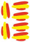 PROMO-SHOP - Pack de 6 Pegatinas España, Formato DTF Resistente, Pegatinas para Casco, Moto, Coche, Stickers Bandera España, Fabricación Nacional, Tamaño 7,5 x 3,5 cm