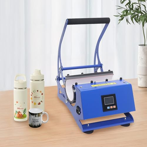 Duoruameng 6 in 1 Tassenpresse, 600W 0-200℃ Heisspresse mit 6 Backuntersetzern, Multifunktionale Tassenpresse DIY Bedrucken