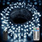 Desiretech Outdoors & Garden Lights - 20m 200 LED Outdoor Waterproof Plug-in String Lights, Remote Control, 8 Modes, Timer, Dimmable Cool White Lights for Indoor & Outdoor Christmas Decorations