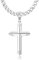 FIOROYAL Kreuz Kette Herren 925 Sterling Silber Kreuz Anhänger Halskette Für Herren Damenn 5MM Robuste Edelstahl Kubanische Kette mit Diamantschliff Silber Kreuz Anhänger Kreuz Kette Länge 16-30Zoll46
