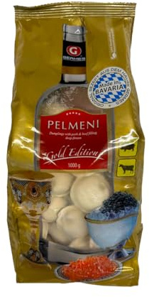 Pelmeni Germes Zastoline 1KG Dumplings with Pork and Beef Filling Deep Frozen Gold Edition Product of Lithuania Pack of 1