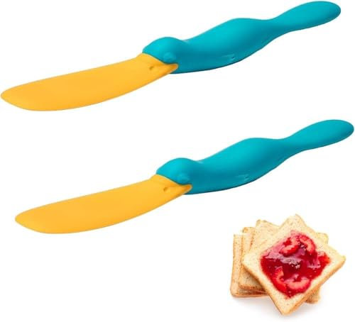 MisFun 2 Pièces Couteau a Beurre Silicone, Spatule Silicone Ornithorynque, Couteaux à Beurre Gadgets de Cuisine, Spatule Cuisine Silicone Applicateur, Un Cadeau Pour Les Gourmands