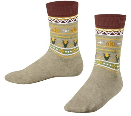FALKE Unisex Kinder Pumpkin Fair Isle Socken Baumwolle atmungsaktiv