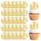 URROMA Father's Day Cupcake Toppers, 30Pcs Gold Mirror Acrylic Cake Discs Tie and Wrolds Greatest Dad Front Cupcake Picks Cake Dessert Decor