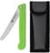 GRÄWE Klappmesser mit Wellenschliff, Frühstücksmesser, Brötchenmesser, Tomatenmesser, klein, klappbar (mit Liner Lock Mechanik), scharf, Brotzeitmesser aus Spezialstahl mit Etui, Grifffarbe grün
