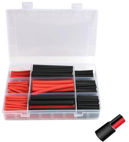270 Pezzi Termoretraibili con Colla, Rapporto di Restringimento 3:1, Impermeabili, Tubi Termoretraibili in per Isolamento Elettrico, Guaina termoretraibile isolamento, Tubo termorestringente