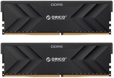 ORICO Raceline Champion DDR5 RAM 32GB (2x16GB) 6000MHz CL30, Memoria Desktop, Bassa Latenza, Compatibile con XMP3,0 e AMD EXPO, ON-die ECC, DIMM Unbuffered Ottimizzato per il gioco, Nero H500