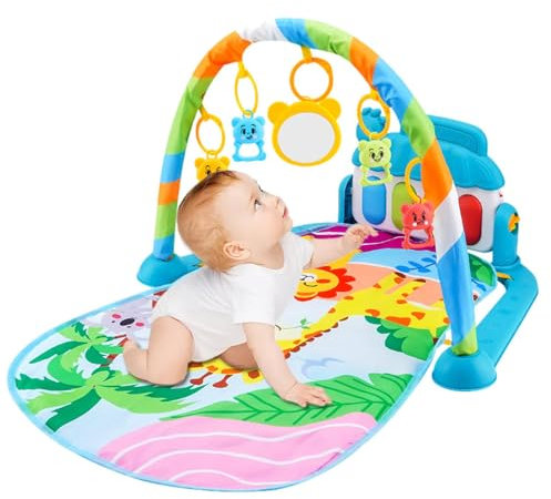 Tapis d'éveil musical pour bébé – Tapis sensoriel 5 en 1, piano à coups de pied pour le ventre | Tapis d'éveil, tapis de jeu pour nourrissons et tout-petits, pour un développement ludique et ludique,
