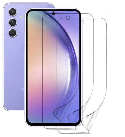Películas de Hidrogel para Samsung Galaxy A54 | 3 Piezas TPU Protectores de Pantalla,film hidrogel de Alta Sensibilidad, Transparente screen protector