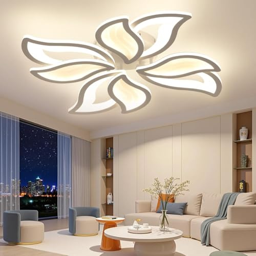 OTREN Lamparas de Techo Modernas, Regulable Plafon LED Techo con Mando a Distancia y APP para Dormitorio, Salon, Comedor, Blanco, Diámetro