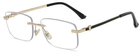 KTUCN Brillengestelle für Damen und Herren, ultraleichte transparente Metallgläser mit Blaulichtfilter,C1,C