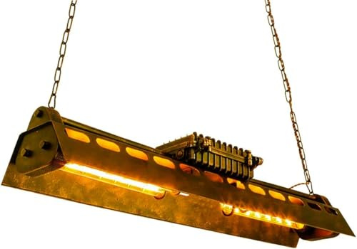 Vintage Industrial Pendellampe Loft Hängelampe Metall Deckenlampe | Eisen Pendelleuchte Metall Hängeleuchte Bar Lampe Café Küchenlampe Kneipe Rostrot Deckenleuchte Billardlampe Leuchte (Ø 95Cm)