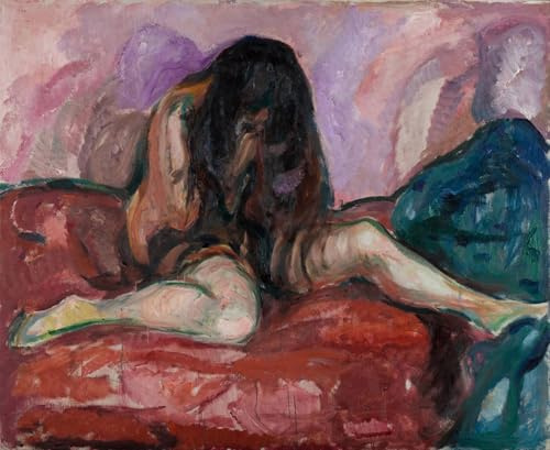 XcBAIHOUD Berühmte Gemälde Kunstdruck Wanddeko Wand Modern Canvas Leinwandbild Weinen von edward munch Wall Decoration Bilder für Wohnzimmerdekoration 60x90cm