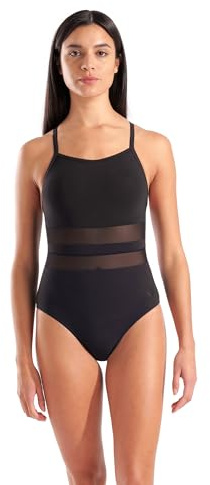 Arena Damen Arena Feel Women's Mesh Panels Equals Back Swimsuit Stylish Ladies Bathing Suit Badeanzug (1er Pack)