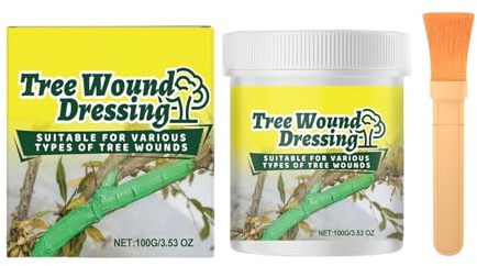 Baumwundversiegelung 100g – Pflanzenverband mit Pinsel, Regenfeste Wundpaste für Baumrinden Reparatur, Dichtungsmittel für Sträucher Bonsai Pflanzen | Ideal für Garten Park Baumschule