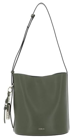 Furla Leder Umhängetasche Schultertasche Roxie Bucket Bag Avocado olivgrün