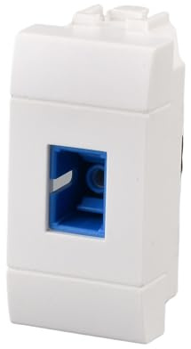 Connecteur prise fibre optique à encastrer, compatible avec Bticino Living Light, couleur blanche, série MBL, compatible avec supports standard, prise FO pour réseau de données et FTTH