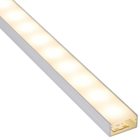 SOTECH LED Profil-PH1 (1000 x 18 x 8,5 mm) Silbermatt (EV1) | für breite LED Stripes bis 16 mm (z.B. für Philips Hue LightStrip) Aufbauprofil mit opaler Abdeckung
