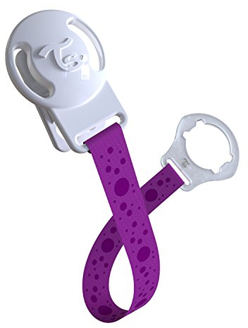 Twistshake Schnullerkette aus Stoff und Silikon, BPA Frei, lila