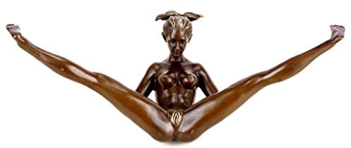 Kunst & Ambiente - Erotikgirl Hannah - Spagatlady - Erotik Skulptur - signiert Cesaro - Erotische Yogafigur - Erotik Akt - Sex Bronzefigur