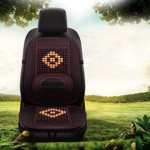 Braveking00001 Autositzbezüge Kissen Sommer, Auto-Sitzauflage Aus Holz Stuhlkissen Atmungsaktiv, Mit Rückenlehne (1 Vordersitzkissen),B