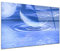 Tableau Plexiglas Plume Bleu - Impression Verre Acrylique Zen - Décoration Murale pour déco Maison, Cuisine, Salon, Chambre, Bureau - 80x50 cm