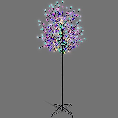 NETTA 7FT LED Cherry Blossom Tree, Pre-Lit 350 Lights, Auto-Off Timer and 8 Lighting Modes, 3M Power Cable, Suitable for Indoor and Outdoor Use - Multi-Colour