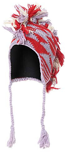 THE COLLECTION ROYAL Mohawk Beanie mit Ohrenklappen aus Wolle - Violett - Einheitsgröße