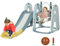 HOMCOM Portique Enfant Toboggan et balançoire avec Panier de Basket-Ball Aire de Jeux 3 en 1 Usage intérieur et extérieur dim. 190 x 150 x 100 cm Blue