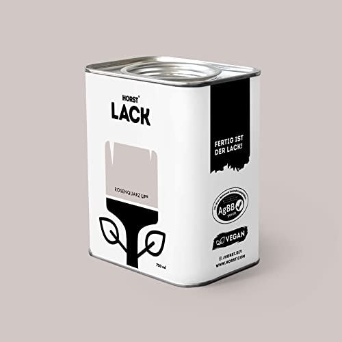 Horst Lack Rosenquarz matt 0,75L - Wetterfester Möbel-Lack für Holz, Metall & Kunststoff - Hohe Deckkraft - Geruchsneutral- Spritz- & Tropffrei - Vegan - Rosa