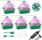 5 Pack Seed Starter Trays with Grow Light with Timing Controller Adjustable Brightness,Thicken Seedling Starter Trays with Humidity Domes Heightened Lids(Green)