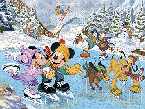 Ceaco - Disney Holiday - Together Time - Mickey & Minnie Skating - 400 Teile Puzzle