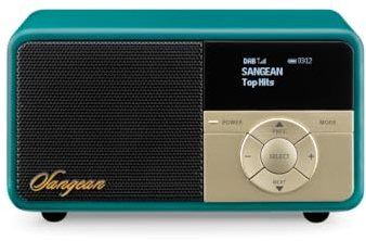Sangean DDR-7X. Radio con Acabado en Madera con Dab+/FM. Bluetooth Incorporado. Indicadores LED de Carga de batería y emparejamiento de Bluetooth. Color Verde
