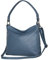 AmbraModa GL35 - Damen Handtasche Schultertasche Umhängetasche aus genarbtem Rindsleder (Dunkel Eisblau)