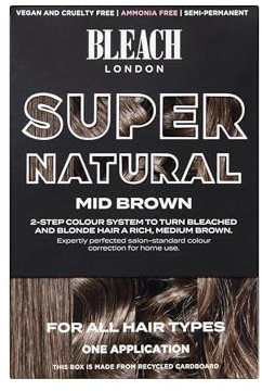 BLEACH LONDON MID BROWN SUPER NATURAL KIT - Semi-permanent mid brown colour correction kit