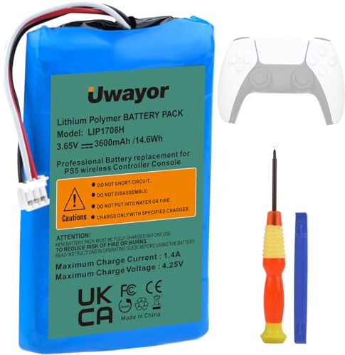 Uwayor PS5 Batteries 3600mAh for PlayStation 5 Controller PS5 Controller Battery High Capacity