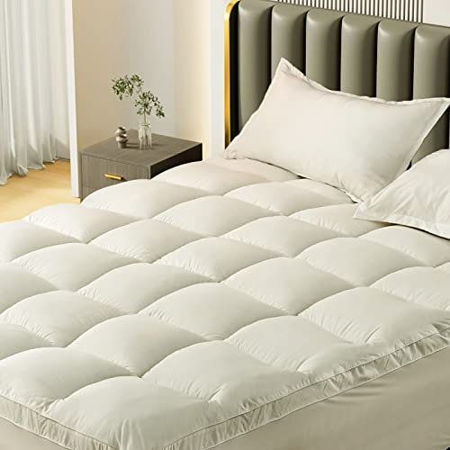 Queen Mattress Pad Cover Cooling Mattress Topper Pillow Top Mattress Cover Quilted Fitted Mattress Protector with 8-21 Inch Deep Pocket