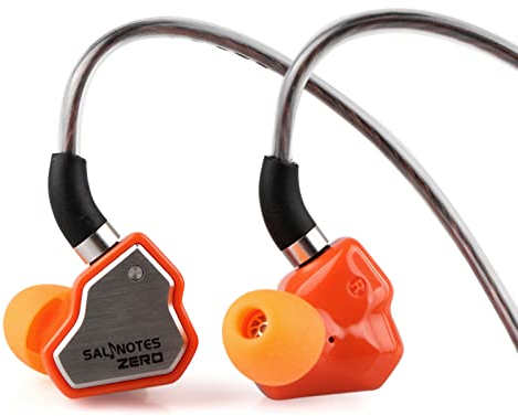 Linsoul 7Hz Salnotes Zero HiFi 10mm Dynamic Driver In-Ear Earphone IEM with Metal Composite Diaphragm Stainless Steel Faceplate Detachable 2Pin OFC Cable (Orange, Without Mic)