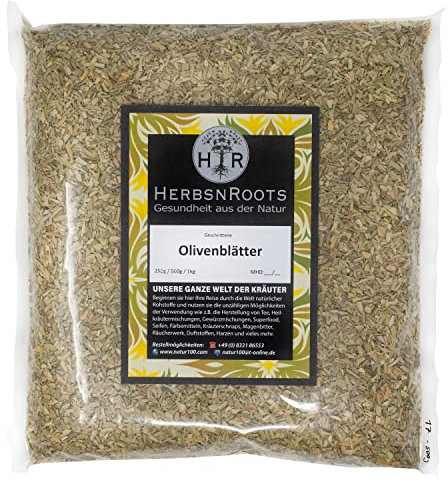 Olivenblätter 500g • Energie & Lebenskraft • Erste Wahl • hoher Wirkstoffanteil • HerbsnRoots