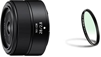 Nikon Nikkor Z 28 mm & Walimex pro UV-Filter Slim MC 52mm - Schutz vor UV-Strahlen und Verschmutzung, Hochwertige Mehrschichtvergütung, mit äußerst dünner, Inkl. Schutzhülle