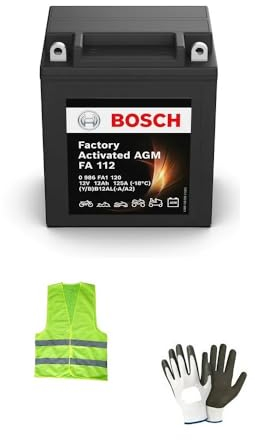 KOMPATIBEL MIT PEUGEOT Elystar 125 pro Jahr 2005 al 2006 BATTERIE BOSCH YB12AL-A2 FA1120 GELADEN UND EINSATZBEREIT VERSENDET BATTERIEN 12 AH AMPERE 12 VOLT 81X134X160MM