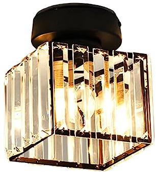 Baoblaze LED-Deckenleuchten, halbbündige Hängeleuchte, Glas-Lampenschirm, Einweihungs-Deckenleuchten für Zuhause, Innenbereich, Flur, Schrank, Badezimmer, Schwarzes Quadrat