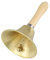 Campana de mano dorada extra fuerte sólida con mango de madera, 11 cm, campana de latón grande, campanas escolares, trineo de meditación, campanas decorativas de escritorio para escuela, iglesia,