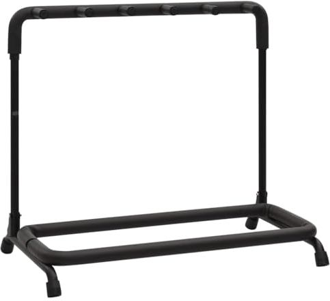 vidaXL Gitarrenständer Klappbar 5-fach Schwarz 74x41x66 cm Stahl, Gitarrenhalter, Gitarrenständer klappbar, Mehrfach Gitarrenständer, Halter Gitarren