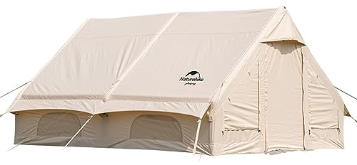 Naturehike Large Inflatable Camping Tent Camping Tent with Pump Easy Setup Waterproof Windproof Mesh Windows and Door Glamping Tent 6.3/12/13.2/17.2㎡ (12㎡)
