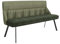 byLIVING Sitzbank California/Polsterbank Rücken Webstoff grün/Sitz Vintage-Velvet grün mit Keder u. Nosagfederung/Gestell Metall schwarz/Bank mit Rückenlehne/B 180, H 88, T 63 cm