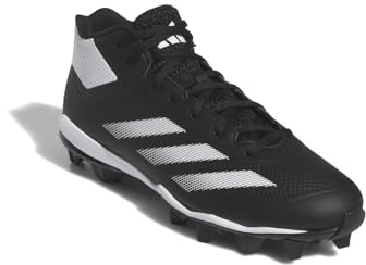 adidas Adizero Impact Mid Top Herren-Baseball-Sneaker, Schwarz/Weiß/Schwarz, 9.5