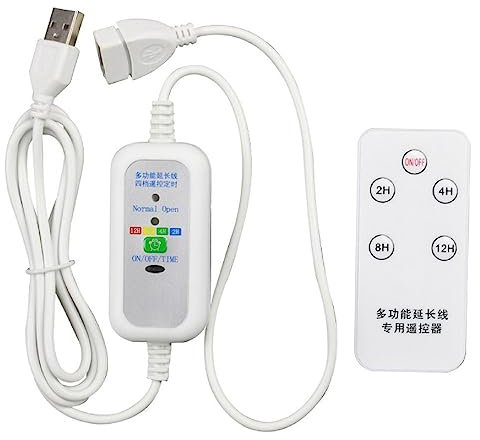 Zeizafa 1.5m 5V Remote 12hours Timing ON OFF Switch Power Cable For USB Fan USB Lamp Usb Cable For Printer To Computer
