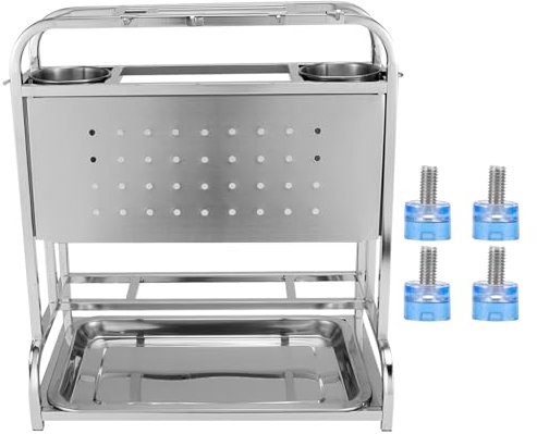 Aufbewahrungsregal für Messer, Schneidebrett, Essstäbchen, 304 Edelstahl, Organizer für Küchenutensilien, Schreibtisch-Aufbewahrungsregal, Multifunktionaler Arbeitsplatten-Regal-Organizer für Küche Un
